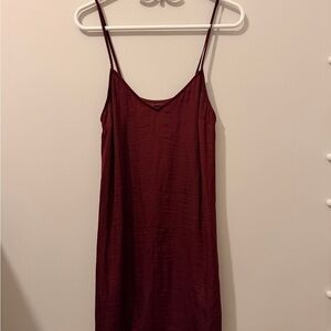 Kendall & Kylie Deep Red V-Neck Dress